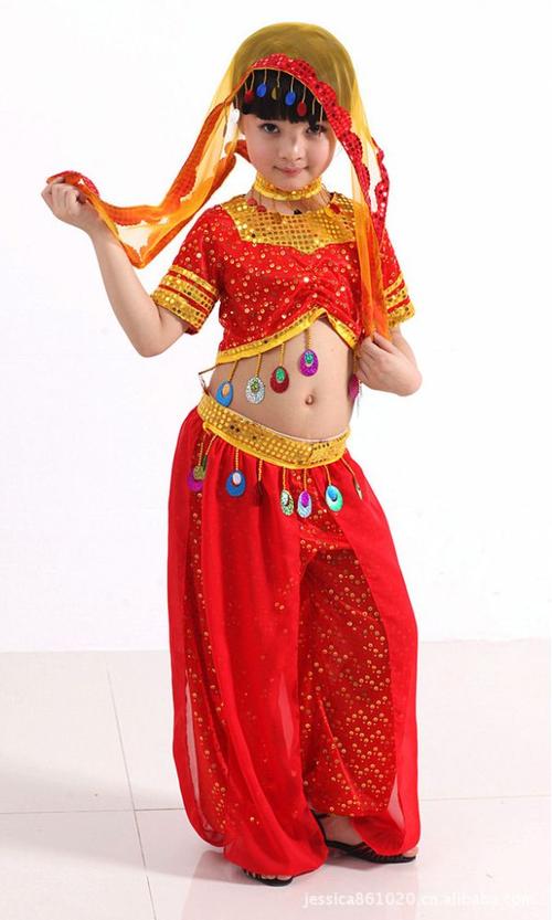 厂家直销 2012夏季儿童女童演出服 表演服 肚皮舞服